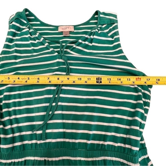 Ann Taylor LOFT Green & White Striped Dress, Summer Dress, Size Medium - Picture 8 of 13